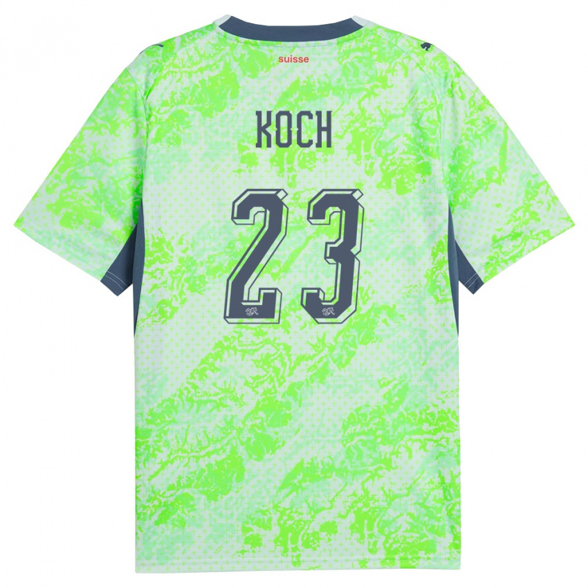 גברים שווייץ Cédric Koch #23 ירוק כהה הרחק ג'רזי 26-28 חולצה קצרה
