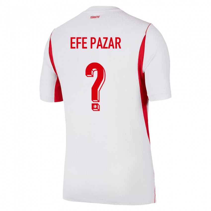 גברים טורקיה Alper Efe Pazar #0 לבן בורדו אדום הרחק ג'רזי 26-28 חולצה קצרה