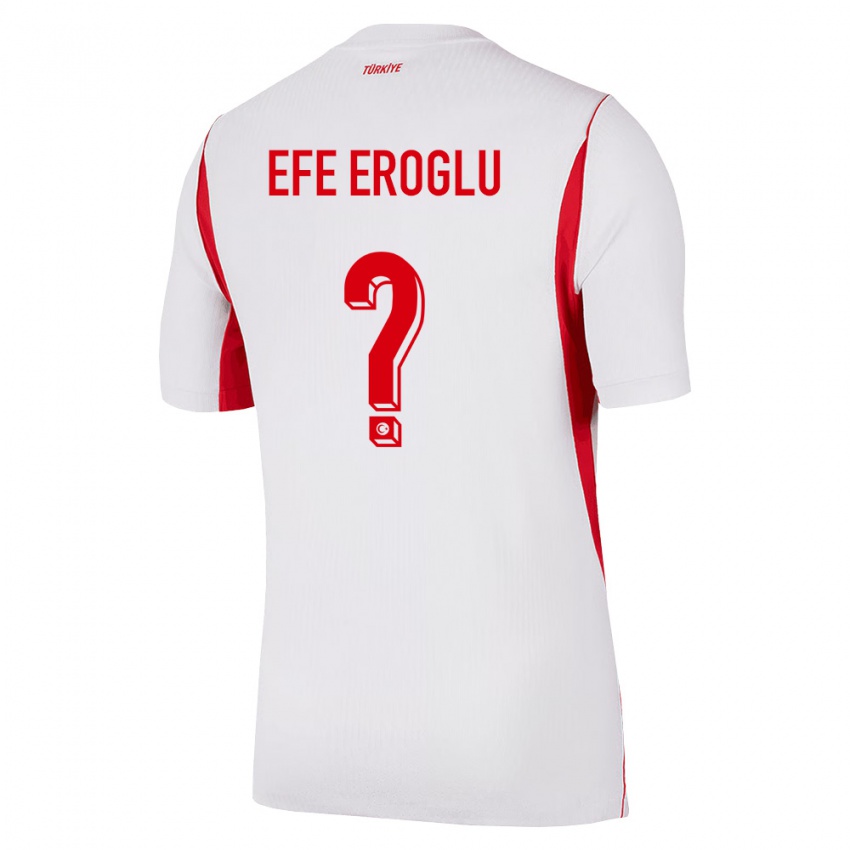 גברים טורקיה Cem Efe Eroğlu #0 לבן בורדו אדום הרחק ג'רזי 26-28 חולצה קצרה
