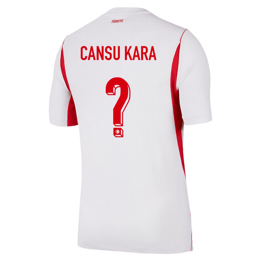 גברים טורקיה İlayda Cansu Kara #0 לבן בורדו אדום הרחק ג'רזי 26-28 חולצה קצרה