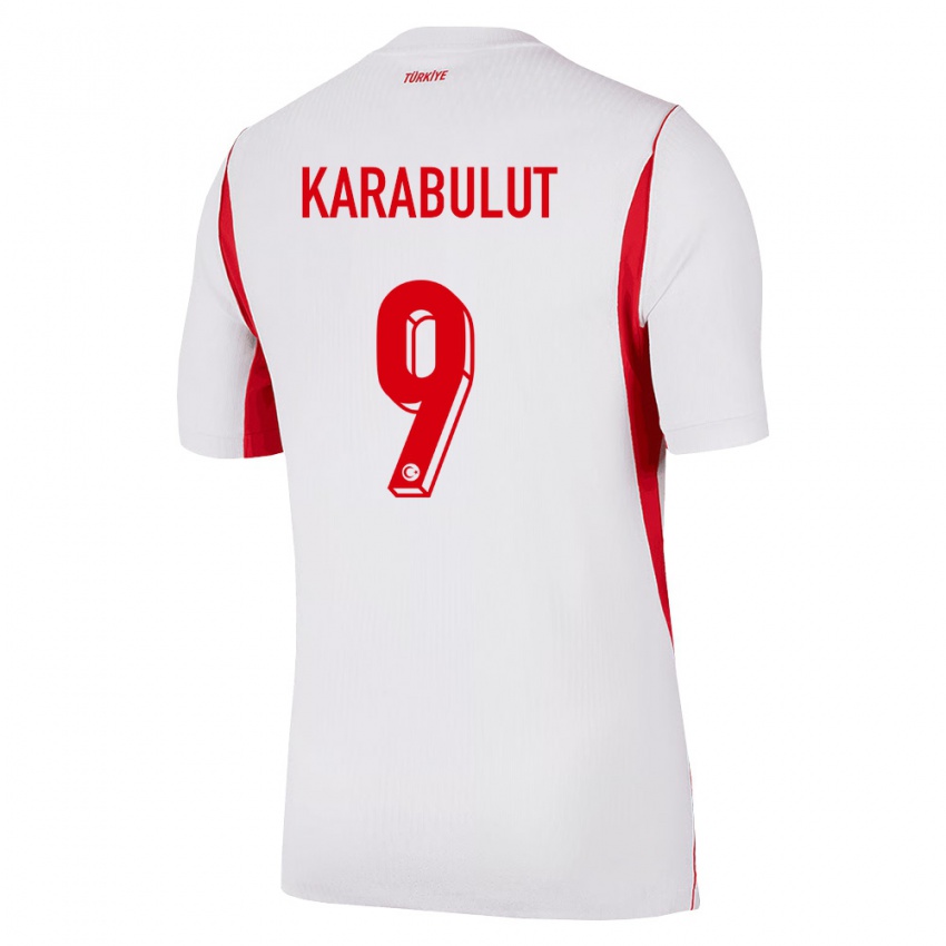 גברים טורקיה ארזו קראבולוט #9 לבן בורדו אדום הרחק ג'רזי 26-28 חולצה קצרה