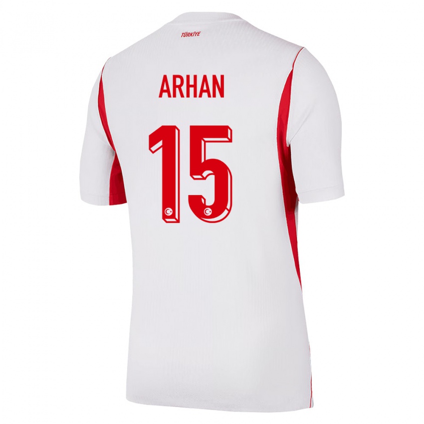 גברים טורקיה Derya Arhan #15 לבן בורדו אדום הרחק ג'רזי 26-28 חולצה קצרה