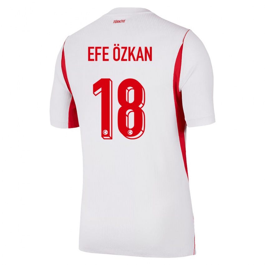 גברים טורקיה Utku Efe Özkan #18 לבן בורדו אדום הרחק ג'רזי 26-28 חולצה קצרה