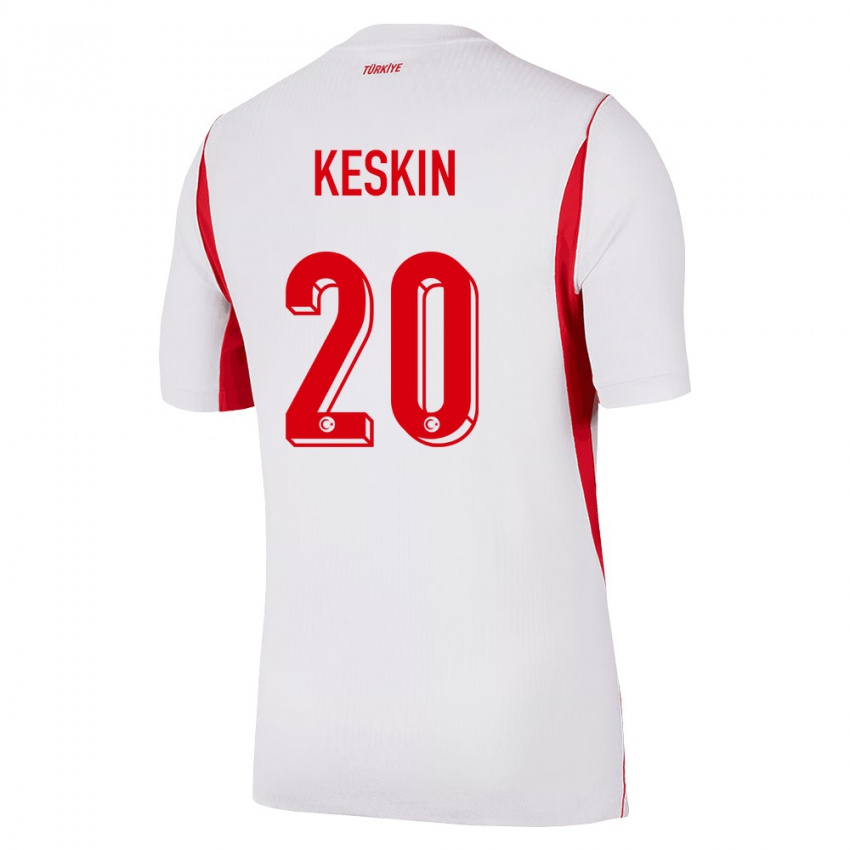 גברים טורקיה Elif Keskin #20 לבן בורדו אדום הרחק ג'רזי 26-28 חולצה קצרה