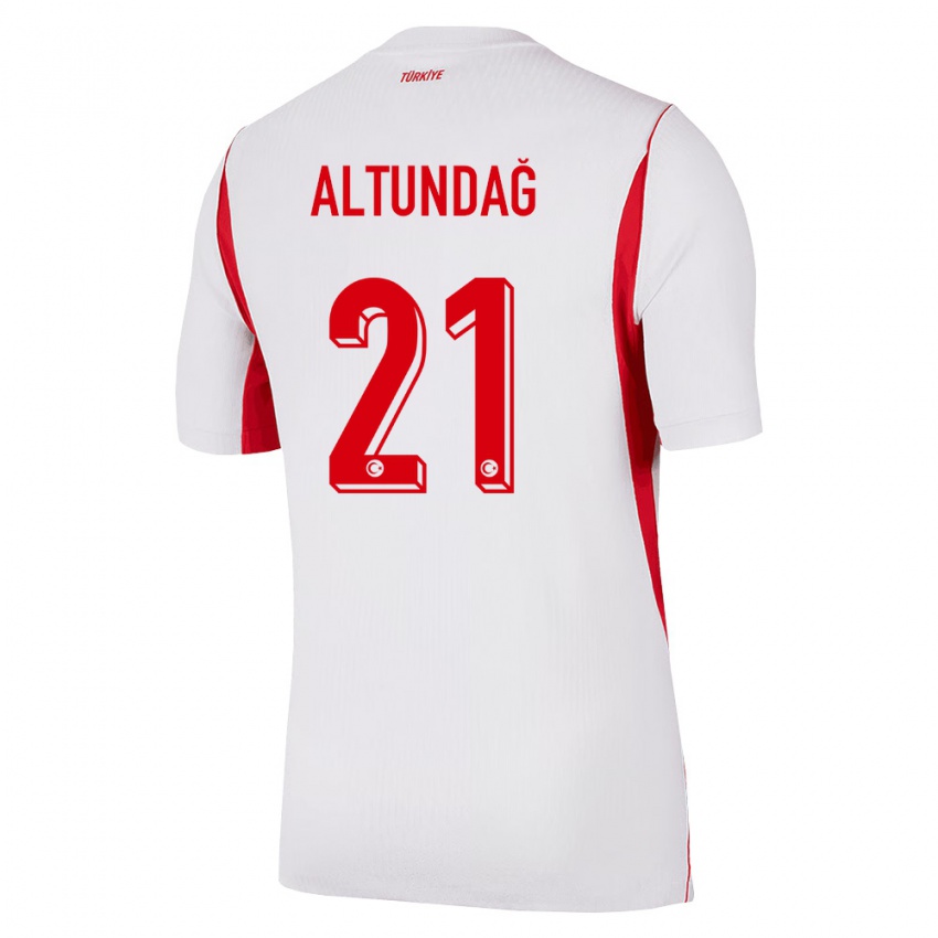 גברים טורקיה Emirhan Altundağ #21 לבן בורדו אדום הרחק ג'רזי 26-28 חולצה קצרה