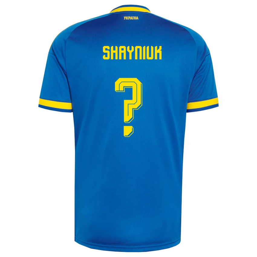גברים אוקראינה Marina Shayniuk #0 כחול צהוב כהה הרחק ג'רזי 26-28 חולצה קצרה