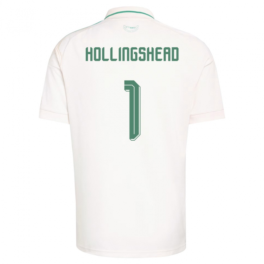 גברים ויילס רוני הולינגסהד #1 לבן חום ירוק הרחק ג'רזי 26-28 חולצה קצרה