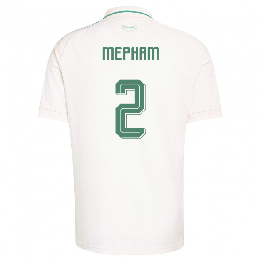 גברים ויילס כריס מפאם #2 לבן חום ירוק הרחק ג'רזי 26-28 חולצה קצרה