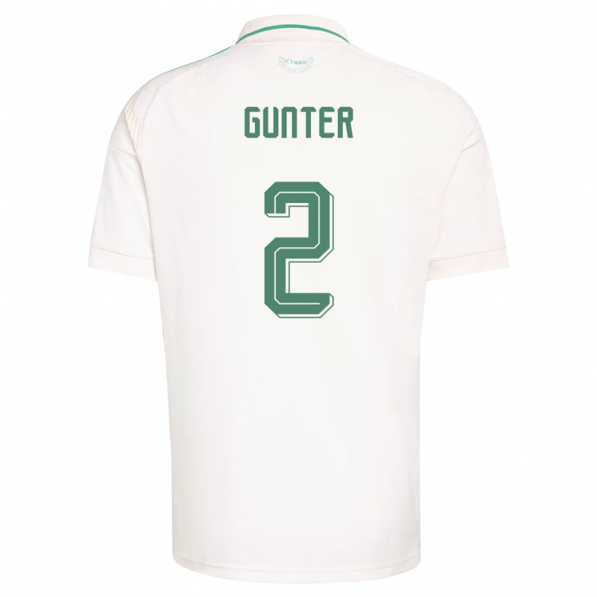 גברים ויילס כריס גאנטר #2 לבן חום ירוק הרחק ג'רזי 26-28 חולצה קצרה