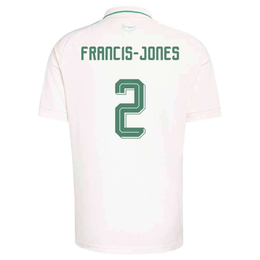 גברים ויילס מריה פרנסיס-ג'ונס #2 לבן חום ירוק הרחק ג'רזי 26-28 חולצה קצרה