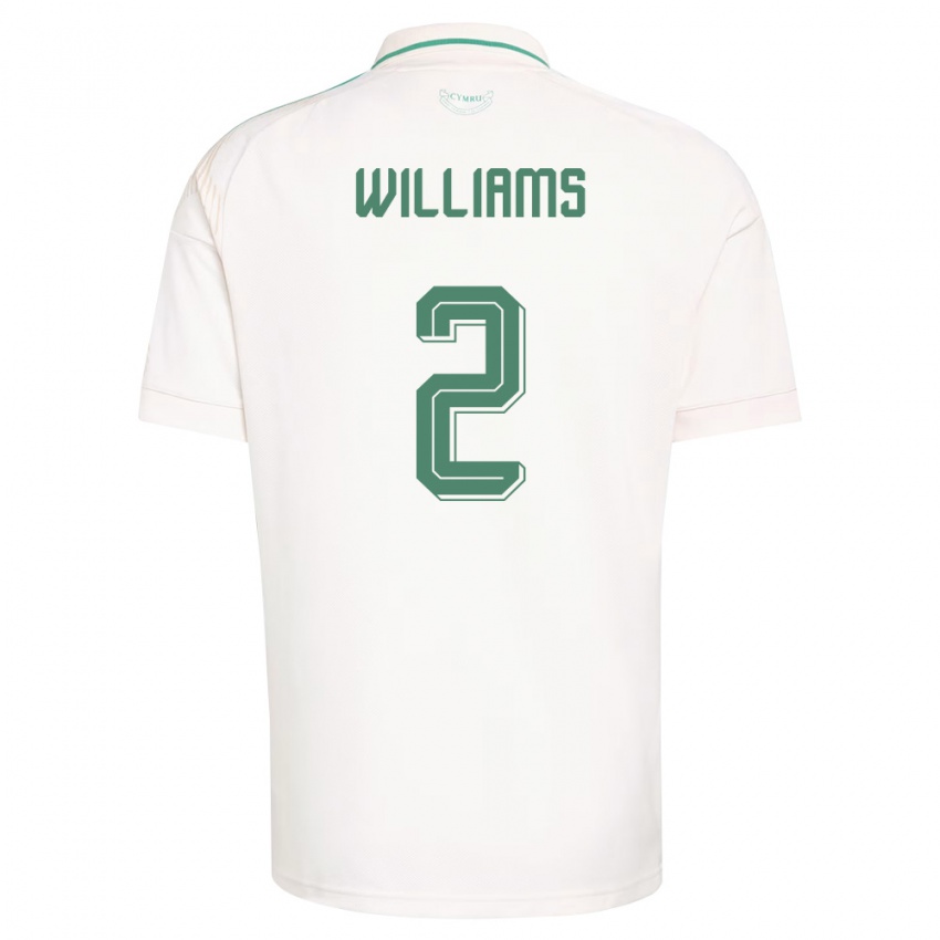 גברים ויילס מורגן וויליאמס #2 לבן חום ירוק הרחק ג'רזי 26-28 חולצה קצרה