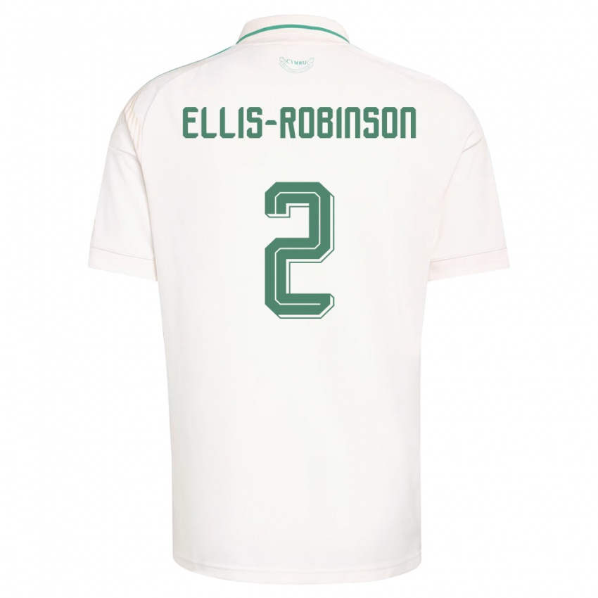 גברים ויילס Eddie Ellis-Robinson #2 לבן חום ירוק הרחק ג'רזי 26-28 חולצה קצרה