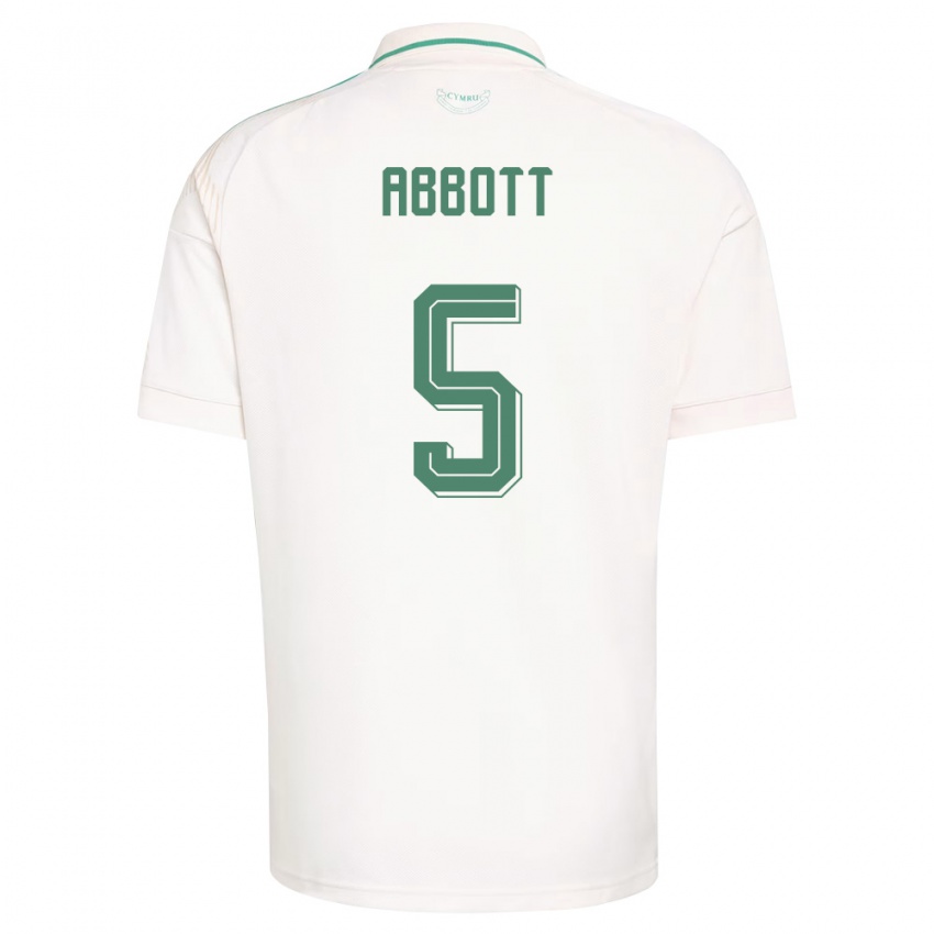 גברים ויילס ג'ורג' אבוט #5 לבן חום ירוק הרחק ג'רזי 26-28 חולצה קצרה