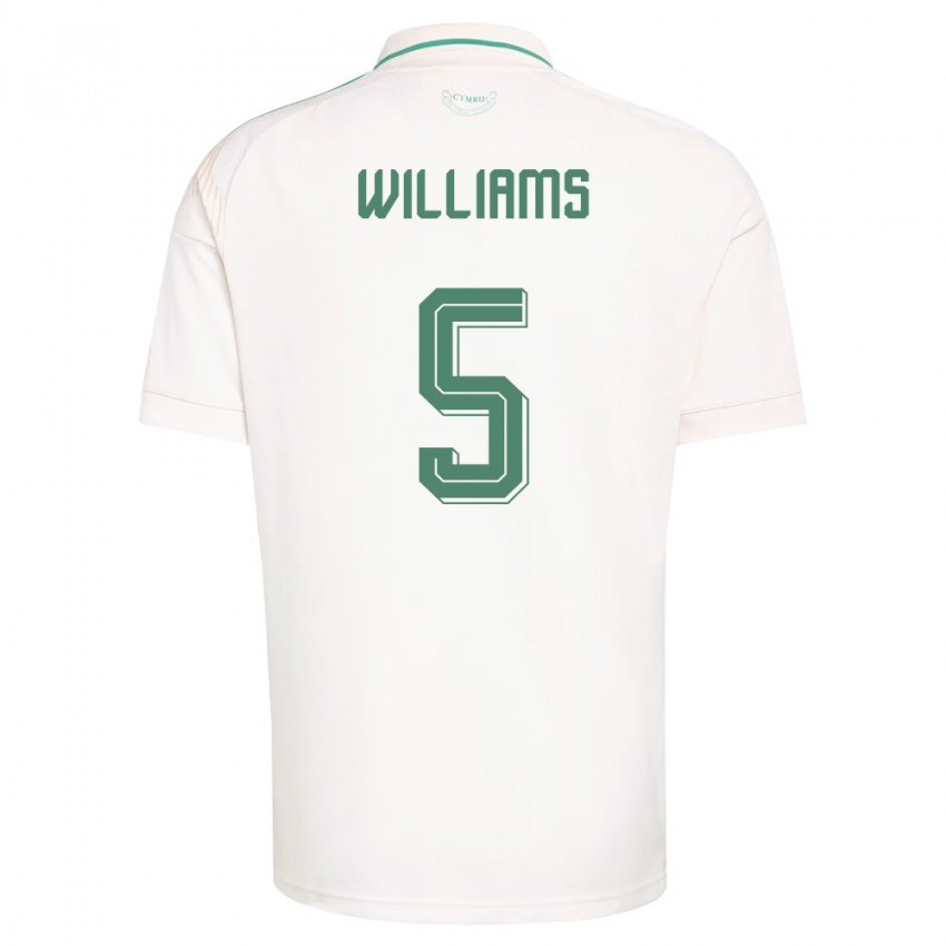 גברים ויילס Ashton Williams #5 לבן חום ירוק הרחק ג'רזי 26-28 חולצה קצרה