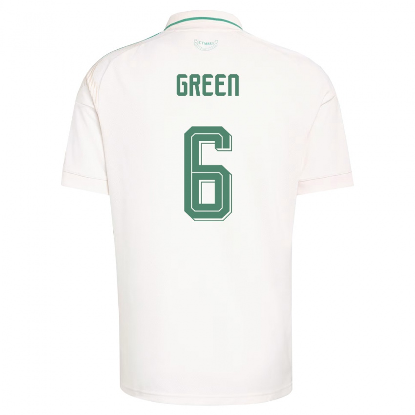 גברים ויילס ג'וזפין גרין #6 לבן חום ירוק הרחק ג'רזי 26-28 חולצה קצרה