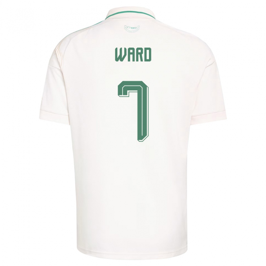 גברים ויילס הלן וורד #7 לבן חום ירוק הרחק ג'רזי 26-28 חולצה קצרה