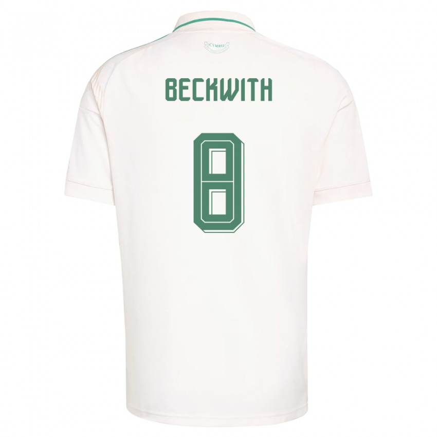 גברים ויילס Ralphie Beckwith #8 לבן חום ירוק הרחק ג'רזי 26-28 חולצה קצרה