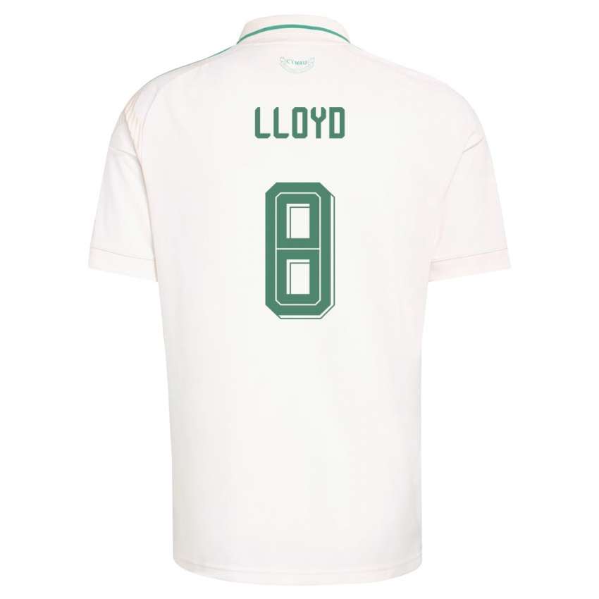 גברים ויילס בן לויד #8 לבן חום ירוק הרחק ג'רזי 26-28 חולצה קצרה