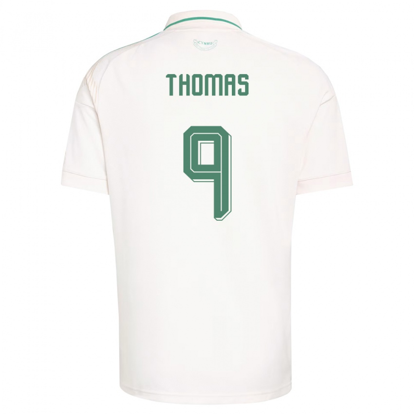 גברים ויילס George Thomas #9 לבן חום ירוק הרחק ג'רזי 26-28 חולצה קצרה