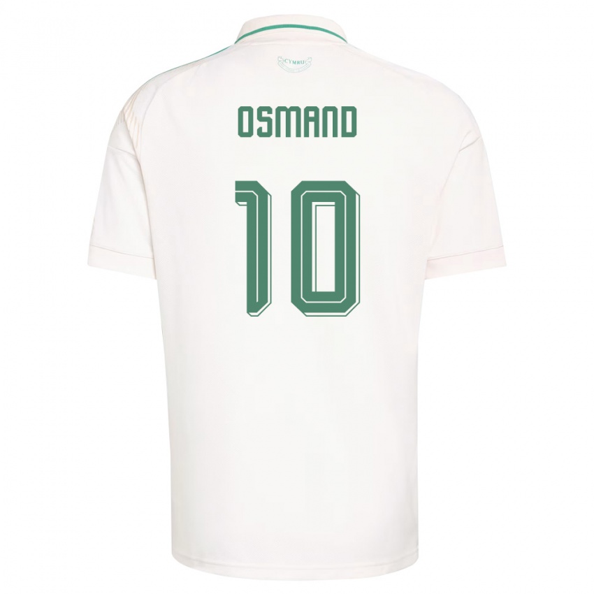 גברים ויילס קאלום אוסמנד #10 לבן חום ירוק הרחק ג'רזי 26-28 חולצה קצרה