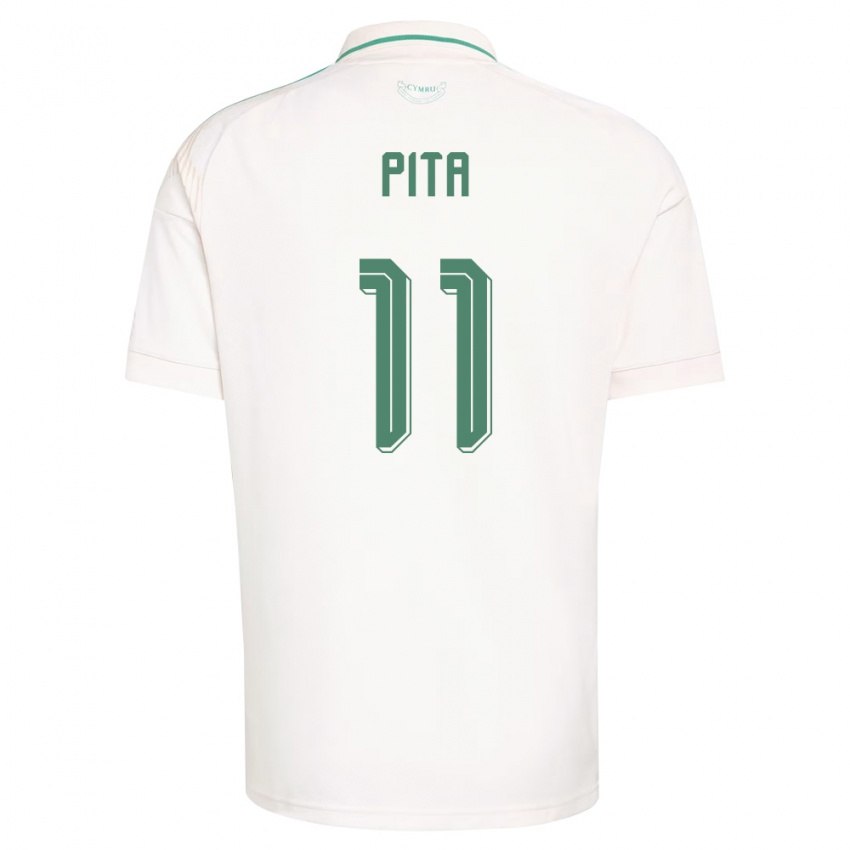 גברים ויילס Shea Pita #11 לבן חום ירוק הרחק ג'רזי 26-28 חולצה קצרה