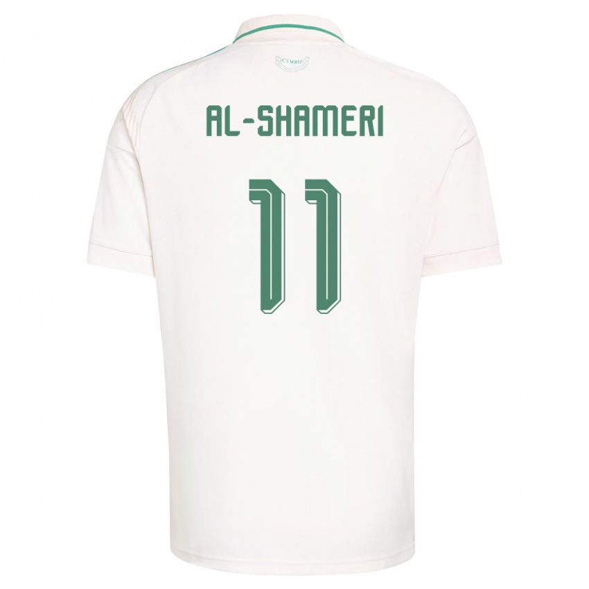 גברים ויילס Nawaf Al-Shameri #11 לבן חום ירוק הרחק ג'רזי 26-28 חולצה קצרה