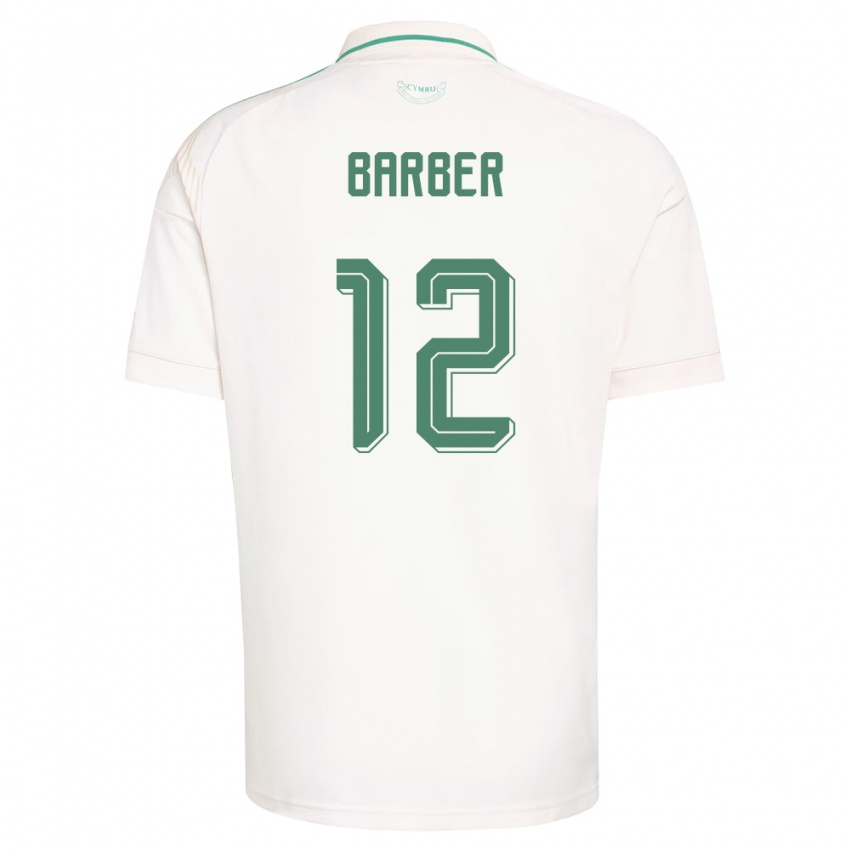 גברים ויילס Finlay Barber #12 לבן חום ירוק הרחק ג'רזי 26-28 חולצה קצרה