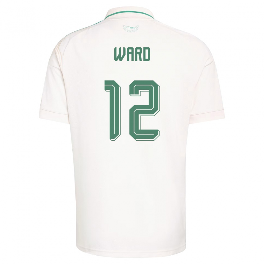 גברים ויילס דני וורד #12 לבן חום ירוק הרחק ג'רזי 26-28 חולצה קצרה