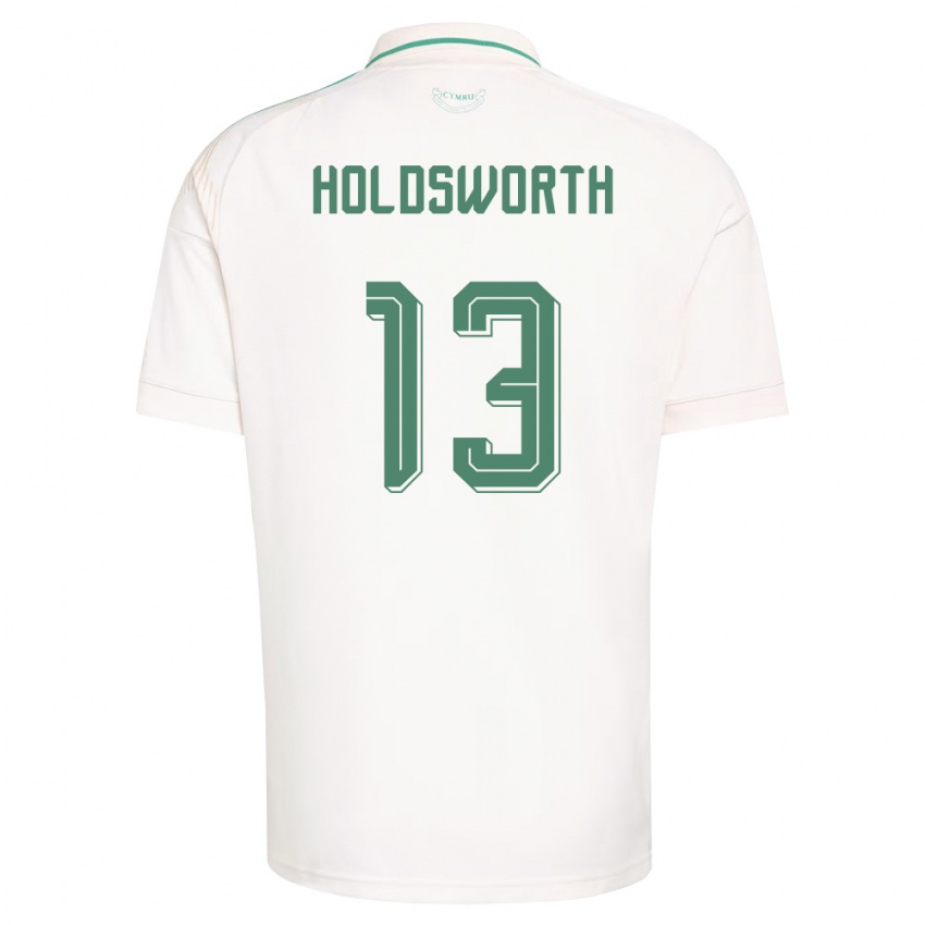 גברים ויילס Cynan Holdsworth #13 לבן חום ירוק הרחק ג'רזי 26-28 חולצה קצרה