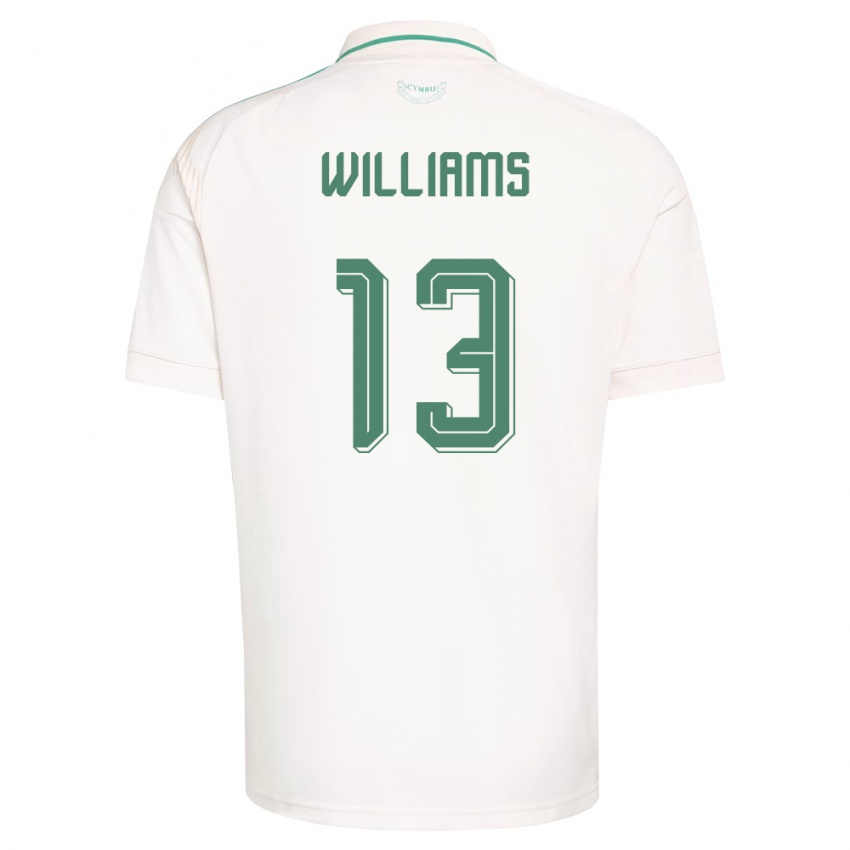 גברים ויילס Max Williams #13 לבן חום ירוק הרחק ג'רזי 26-28 חולצה קצרה