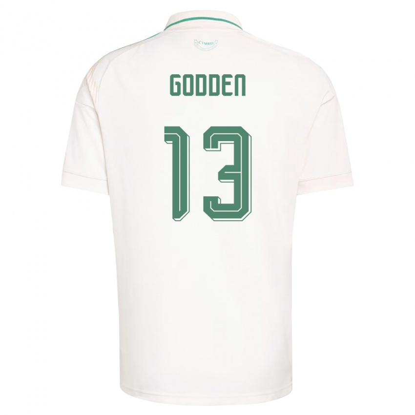 גברים ויילס סקוט גודן #13 לבן חום ירוק הרחק ג'רזי 26-28 חולצה קצרה