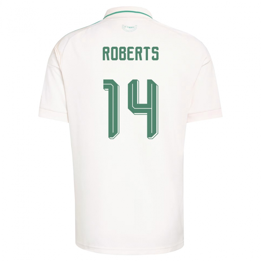 גברים ויילס קונור רוברטס #14 לבן חום ירוק הרחק ג'רזי 26-28 חולצה קצרה