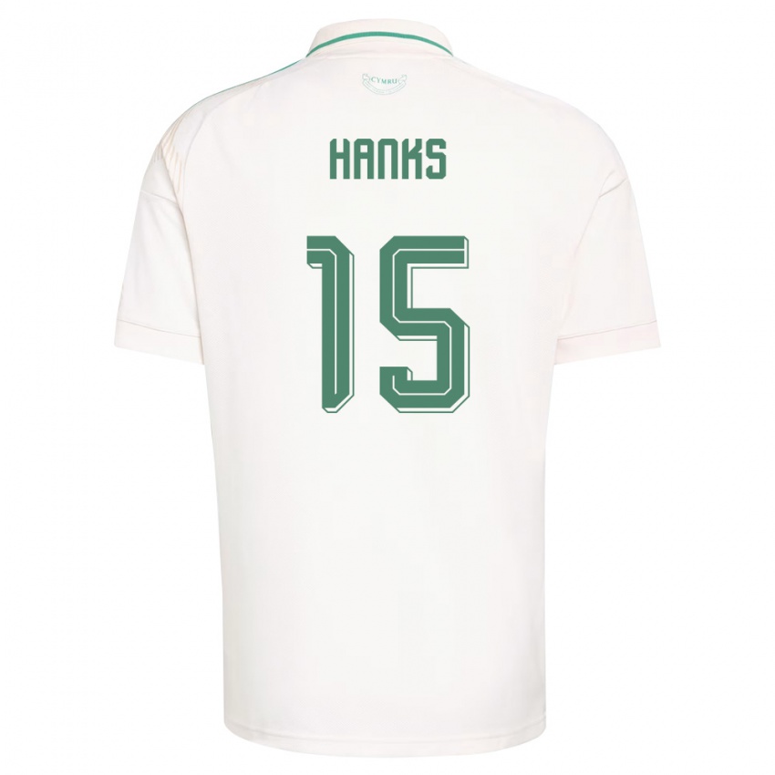 גברים ויילס ג'סטין הנקס #15 לבן חום ירוק הרחק ג'רזי 26-28 חולצה קצרה