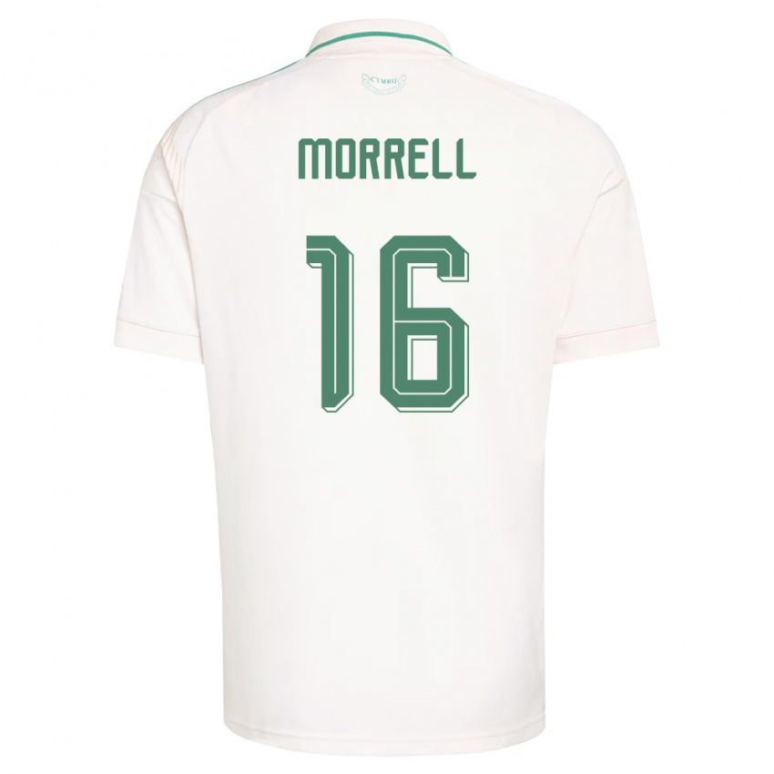 גברים ויילס ג'ו מורל #16 לבן חום ירוק הרחק ג'רזי 26-28 חולצה קצרה