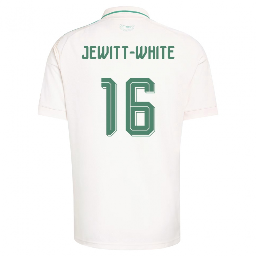 גברים ויילס הארי ג׳וויט-וייט #16 לבן חום ירוק הרחק ג'רזי 26-28 חולצה קצרה