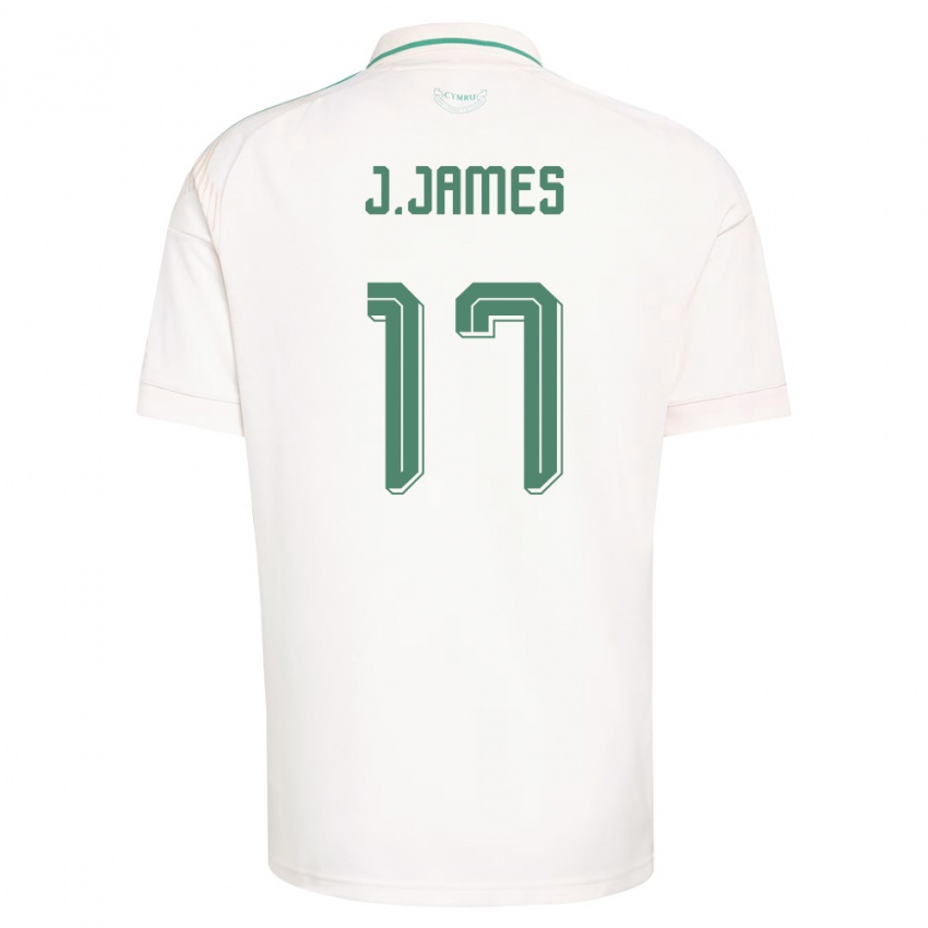 גברים ויילס ג'ורדן ג'יימס #17 לבן חום ירוק הרחק ג'רזי 26-28 חולצה קצרה