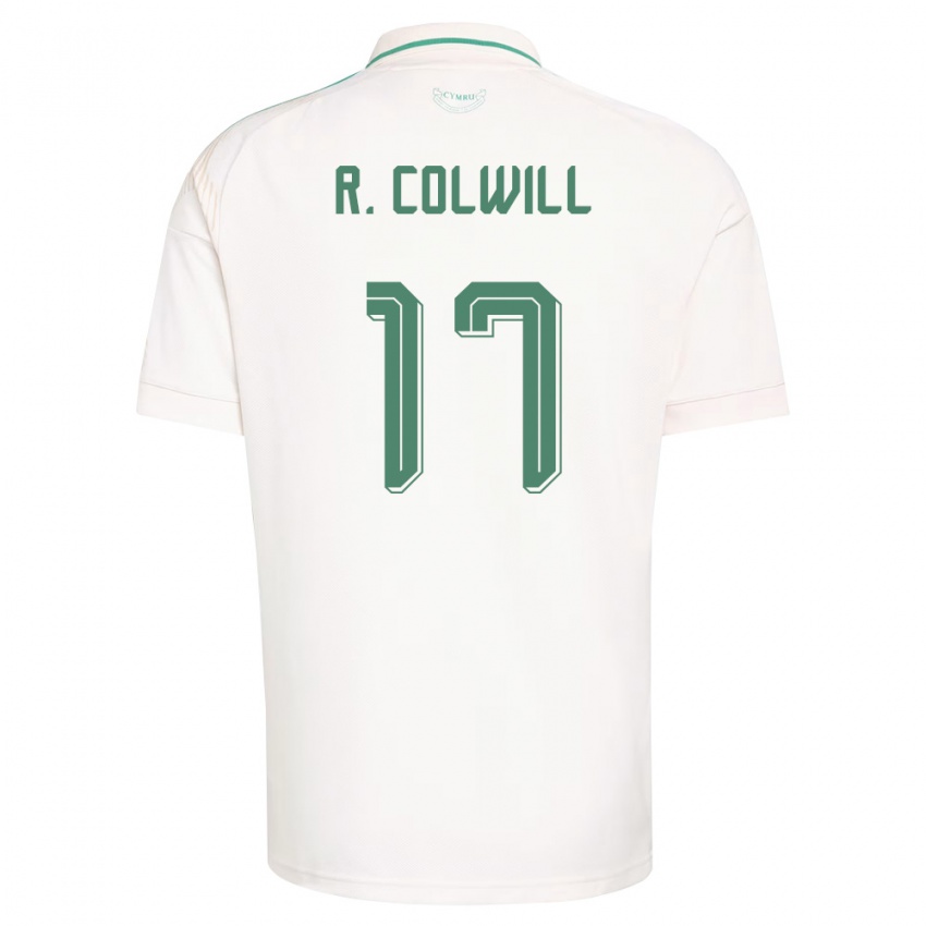 גברים ויילס רובין קולוויל #17 לבן חום ירוק הרחק ג'רזי 26-28 חולצה קצרה