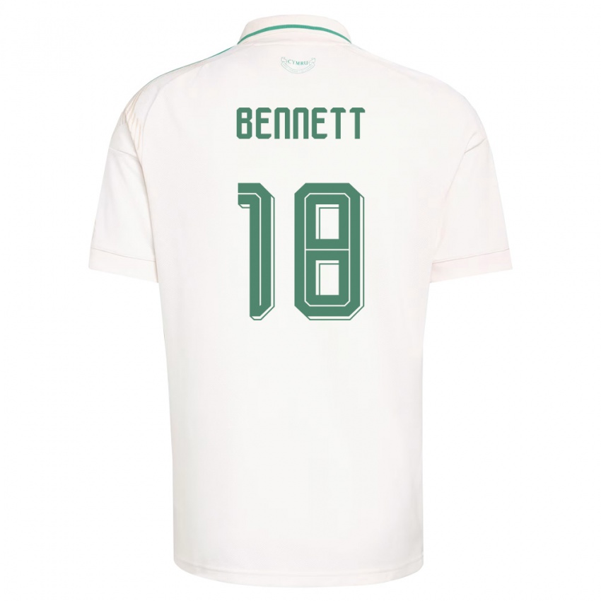 גברים ויילס מרפי בנט #18 לבן חום ירוק הרחק ג'רזי 26-28 חולצה קצרה