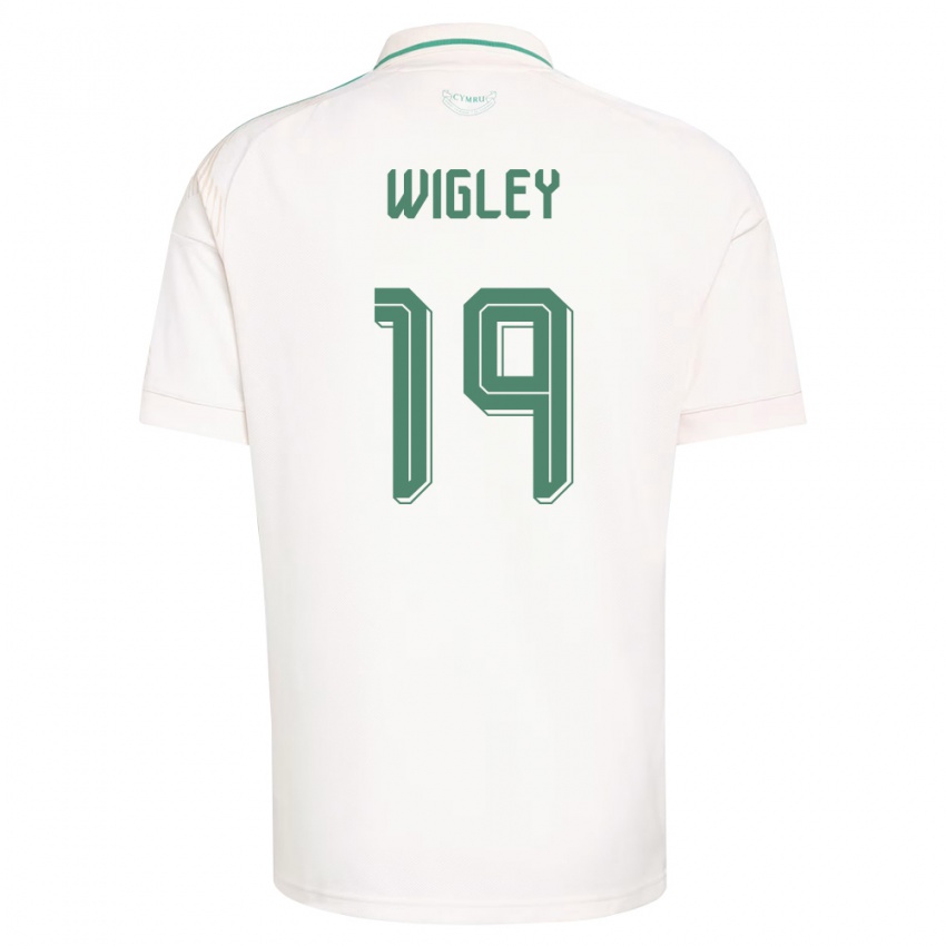 גברים ויילס מורגן ויגלי #19 לבן חום ירוק הרחק ג'רזי 26-28 חולצה קצרה