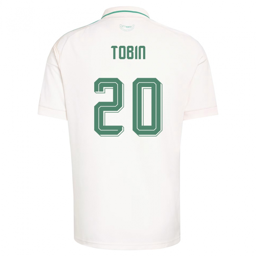 גברים ויילס Tiger Tobin #20 לבן חום ירוק הרחק ג'רזי 26-28 חולצה קצרה