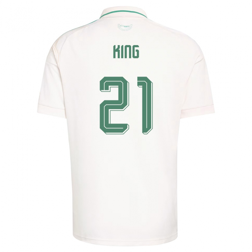 גברים ויילס טום קינג #21 לבן חום ירוק הרחק ג'רזי 26-28 חולצה קצרה