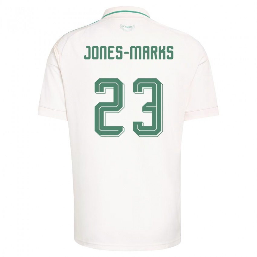 גברים ויילס Sonnie Jones-Marks #23 לבן חום ירוק הרחק ג'רזי 26-28 חולצה קצרה