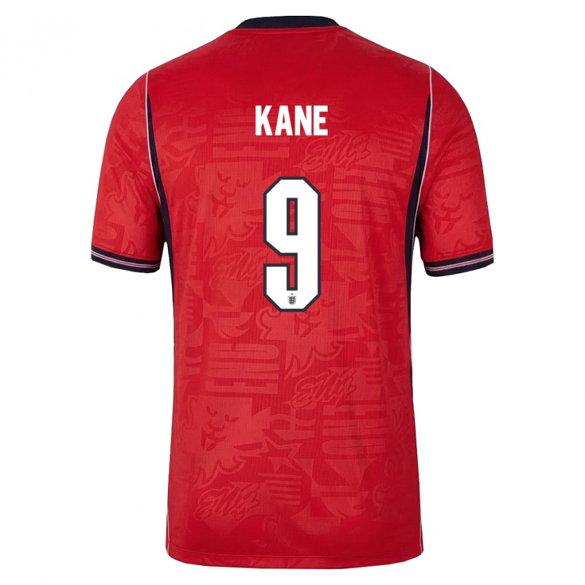 גברים אנגליה הארי קיין #9 אדום כהה לבן הרחק ג'רזי 26-28 חולצה קצרה