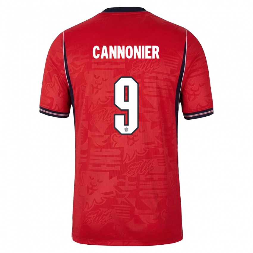 גברים אנגליה אוקלי וויליאם קנוניר #9 אדום כהה לבן הרחק ג'רזי 26-28 חולצה קצרה