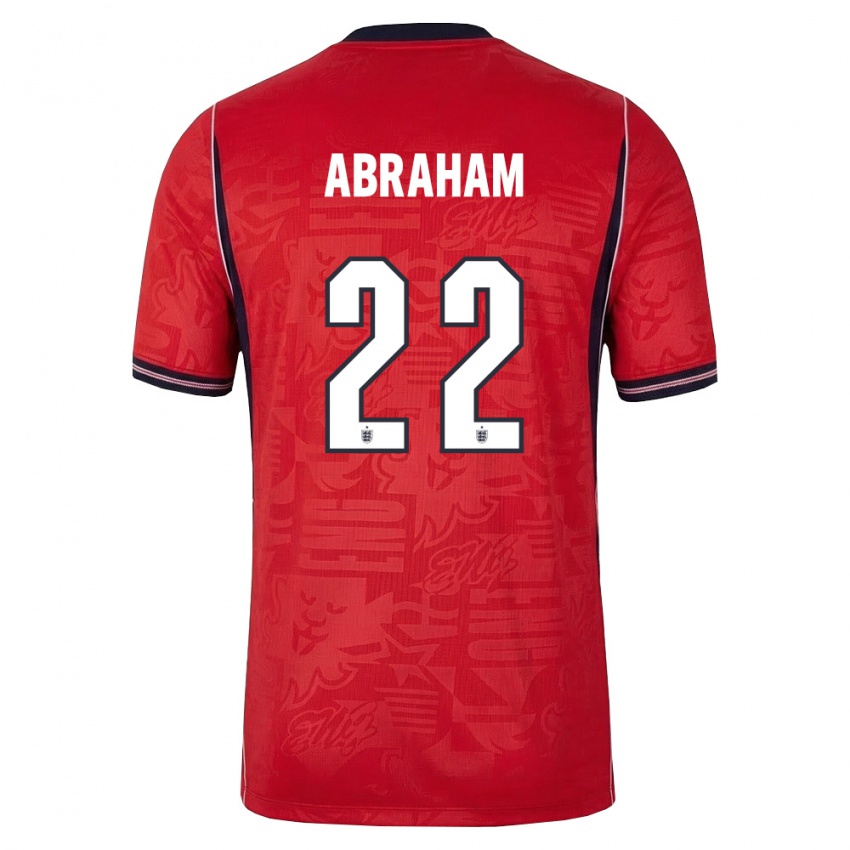גברים אנגליה תמי אברהם #22 אדום כהה לבן הרחק ג'רזי 26-28 חולצה קצרה