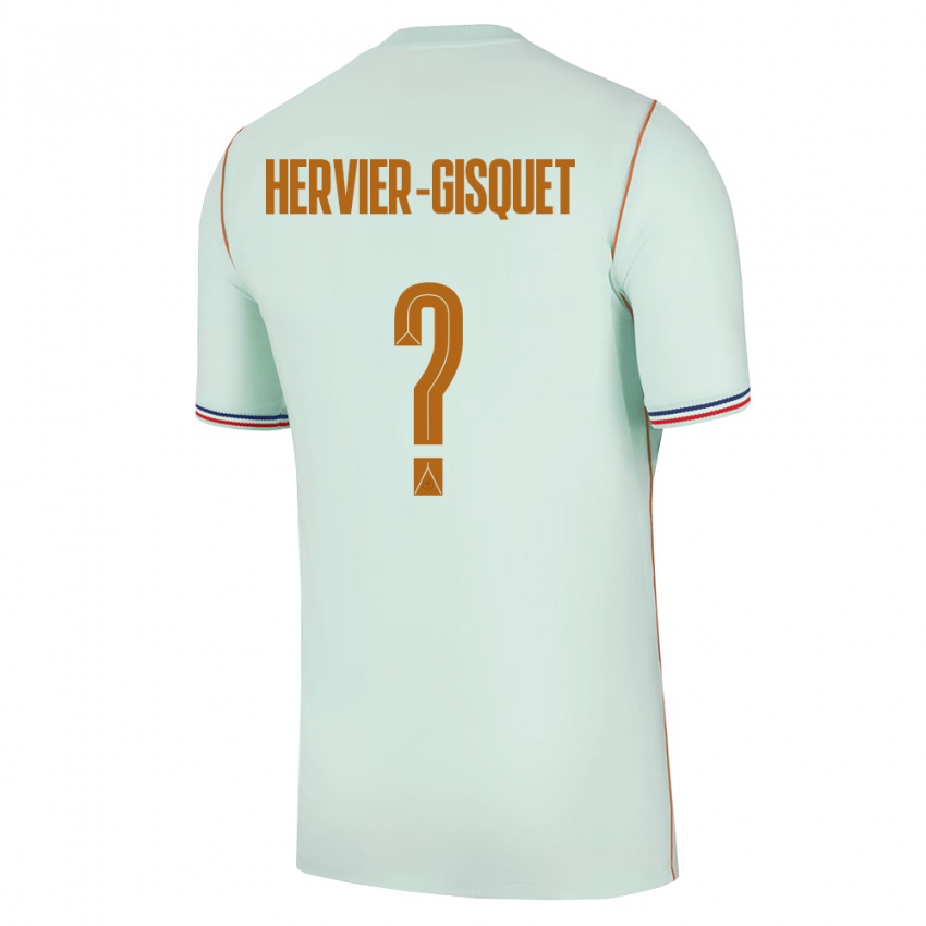 גברים צרפת Théo Hervier-Gisquet #0 ירוק זהב הרחק ג'רזי 26-28 חולצה קצרה