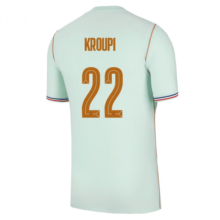 גברים צרפת אלי ג׳וניור קרופ #22 ירוק זהב הרחק ג'רזי 26-28 חולצה קצרה