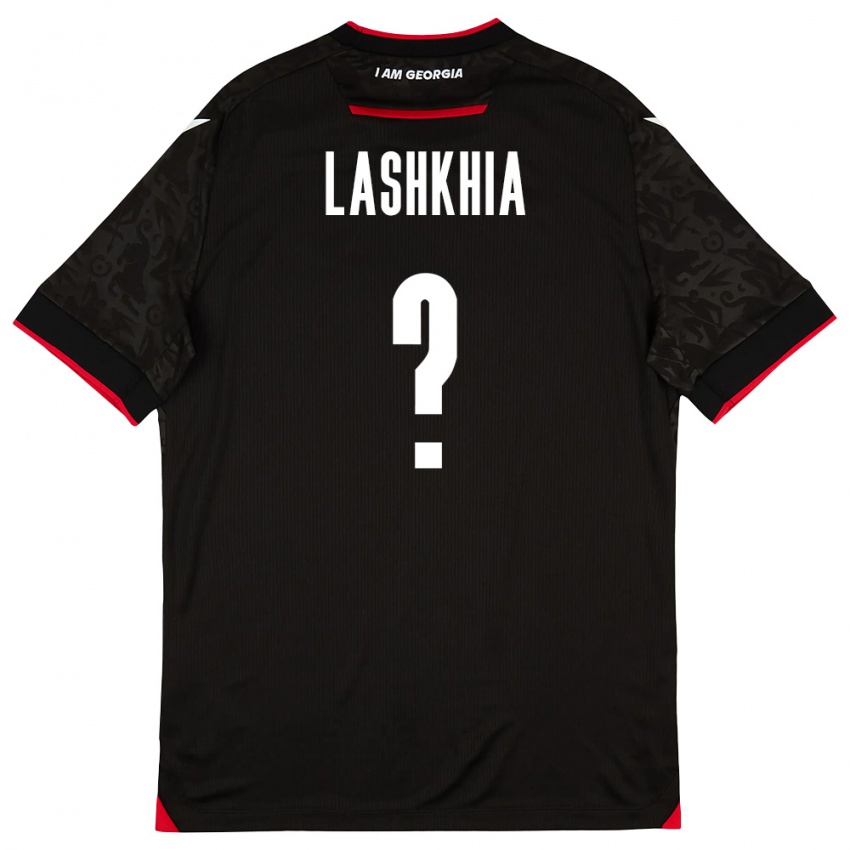 גברים גאורגיה Luka Lashkhia #0 שחור לבן אדום הרחק ג'רזי 26-28 חולצה קצרה