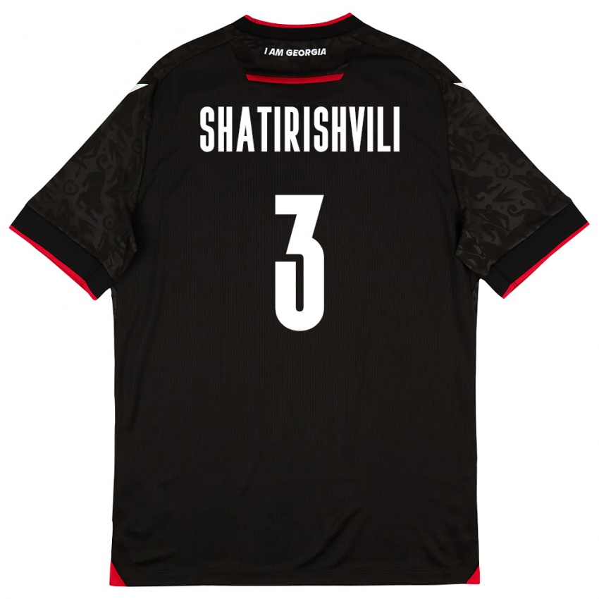 גברים גאורגיה Mate Shatirishvili #3 שחור לבן אדום הרחק ג'רזי 26-28 חולצה קצרה