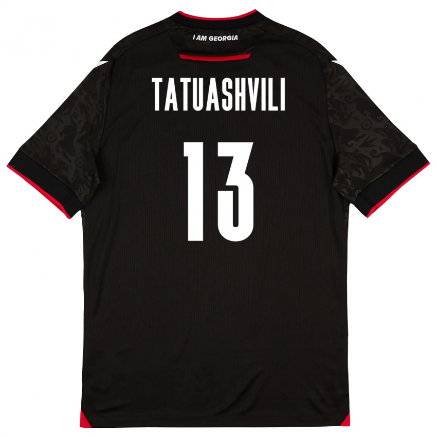 גברים גאורגיה Tamar Tatuashvili #13 שחור לבן אדום הרחק ג'רזי 26-28 חולצה קצרה